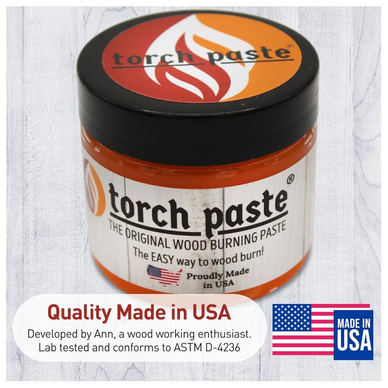 Torch Paste - The Original Wood Burning Paste | Made in USA Heat Activated Non-Toxic Paste for Crafting | Accurately & Easily Burn Designs on Wood, Canvas, Denim & More - Pack of 3 Jars + 3 Squeegees - Image 4